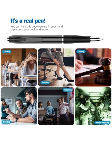Stylo camera espion full hd - enregistrement en continu et son