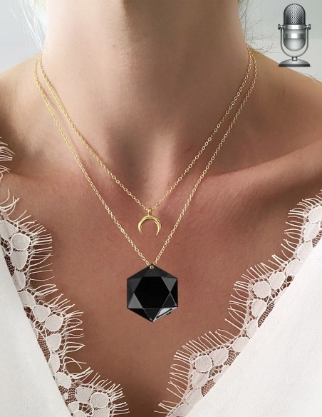 Pendentif micro enregistreur 16 go -  détection de son et mode continu