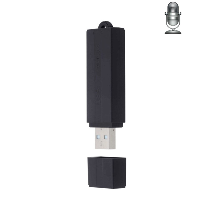 Enregistreur vocal Espion Clé USB - Détection de son - Longue autonomie