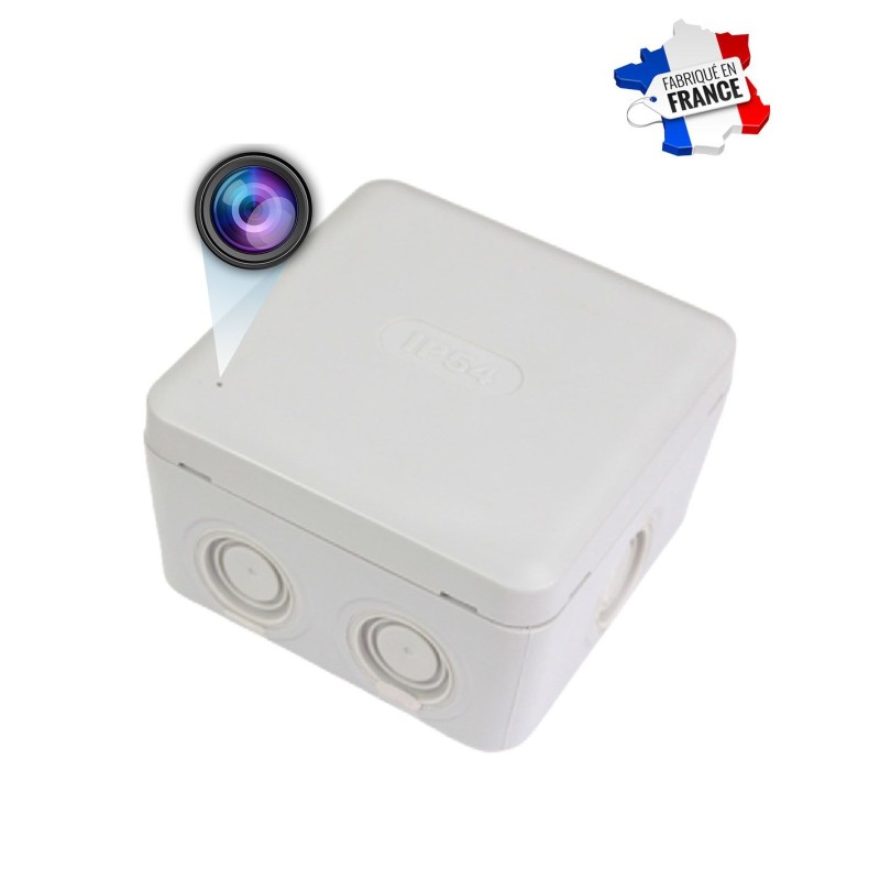 Camera espion wifi HD dissimulee dans une boite de derivation