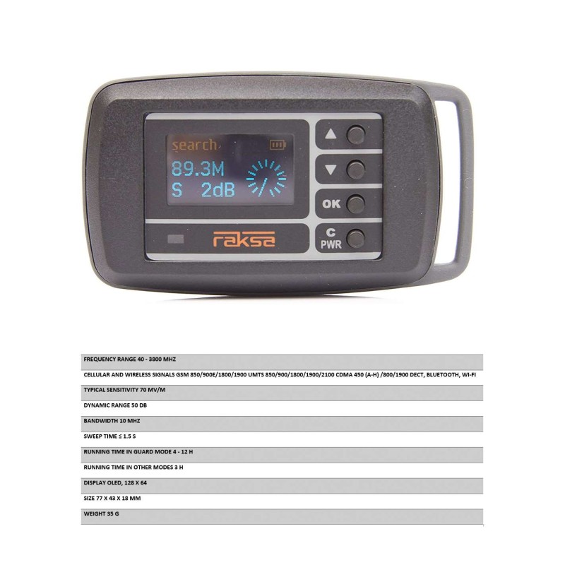 Détecteur de mouchard et fréquences russe - détails