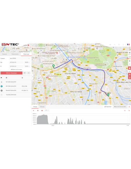 Licence/application GPS Spytec - map suivi