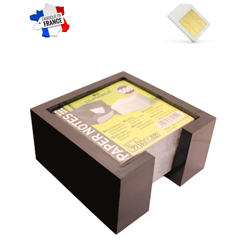 Bloc cube noir pour papier post-it micro GSM