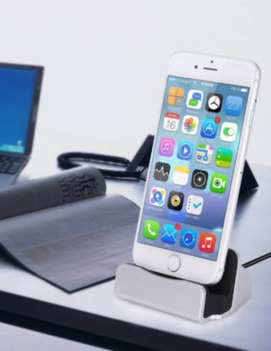 Dock et chargeur iPhone gris - USB Lightning - Micro GSM / Caméra