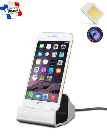 Dock et chargeur iPhone gris - USB Lightning - Micro GSM / Caméra