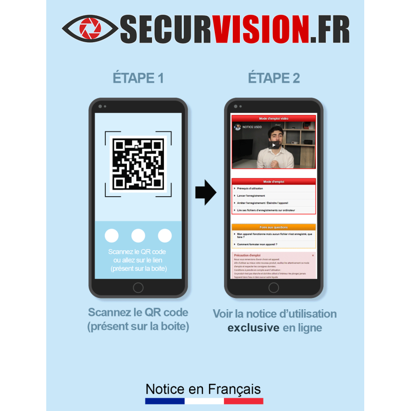 Module caméra espion Wifi HD – Vision à Distance - Détection de mouvement