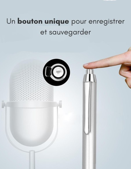 Stylo espion - enregistreur vocal mémoire interne 8 GO - 96 heures