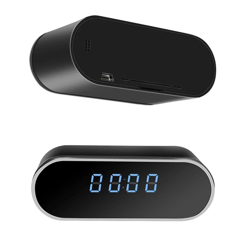 Horloge camera espion wifi HD vision nocturne - de dos