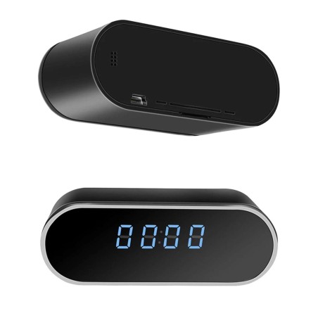 Horloge camera espion wifi HD vision nocturne - de dos