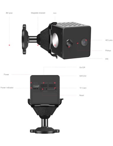 Mini caméra Wifi Full HD – Grand angle - Vision à distance & nocturne
