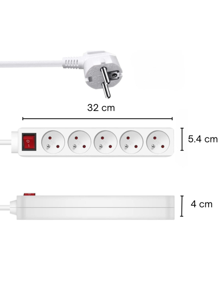 Multiprise 5 Prises Wifi avec Enregistreur Vocal Espion 32 Go