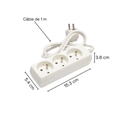 Multiprise 3 Prises WiFi avec Enregistreur Vocal Espion 32Go