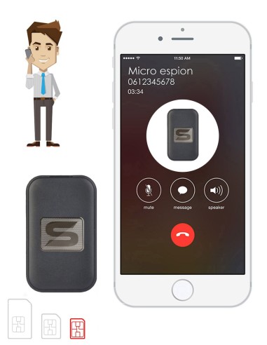 Micro GSM espion & GPS - Ecoute à Distance - Détection de son et mouvement