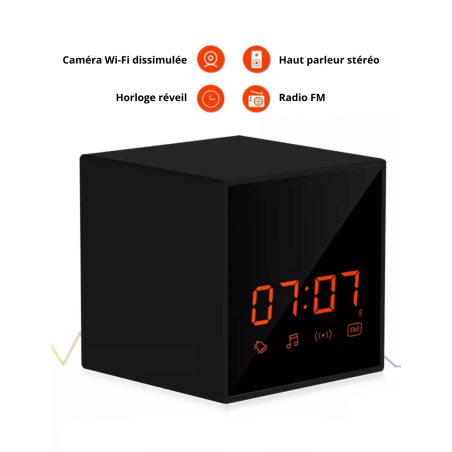 Caméra espion réveil - Qualité Full HD avec vision à distance wifi