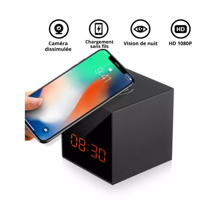 Caméra espion réveil - Qualité Full HD avec vision à distance wifi