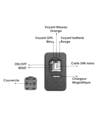Tracker GPS avec Micro espion enregistreur - Détection de mouvement - Longue autonomie