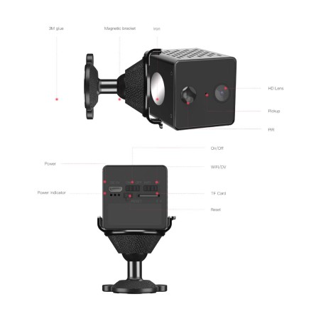 Mini caméra Wifi Full HD – Grand angle - Vision à distance & nocturne