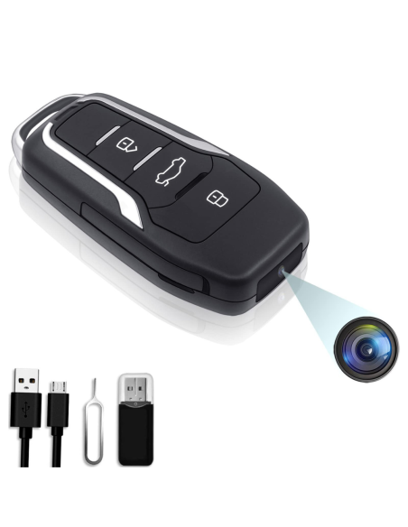 Clé de voiture caméra espion Full HD – Vision nocturne - Détection de mouvement