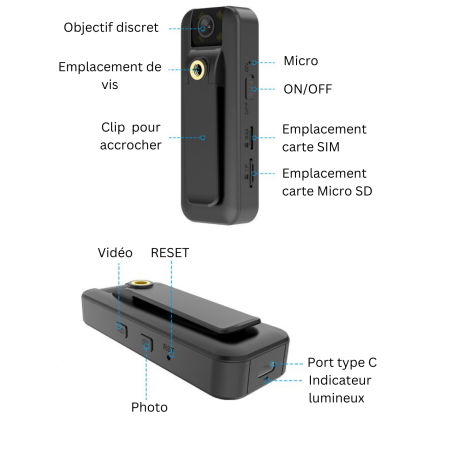 Mini caméra wifi - Full HD - Grand angle - Vision nocturne