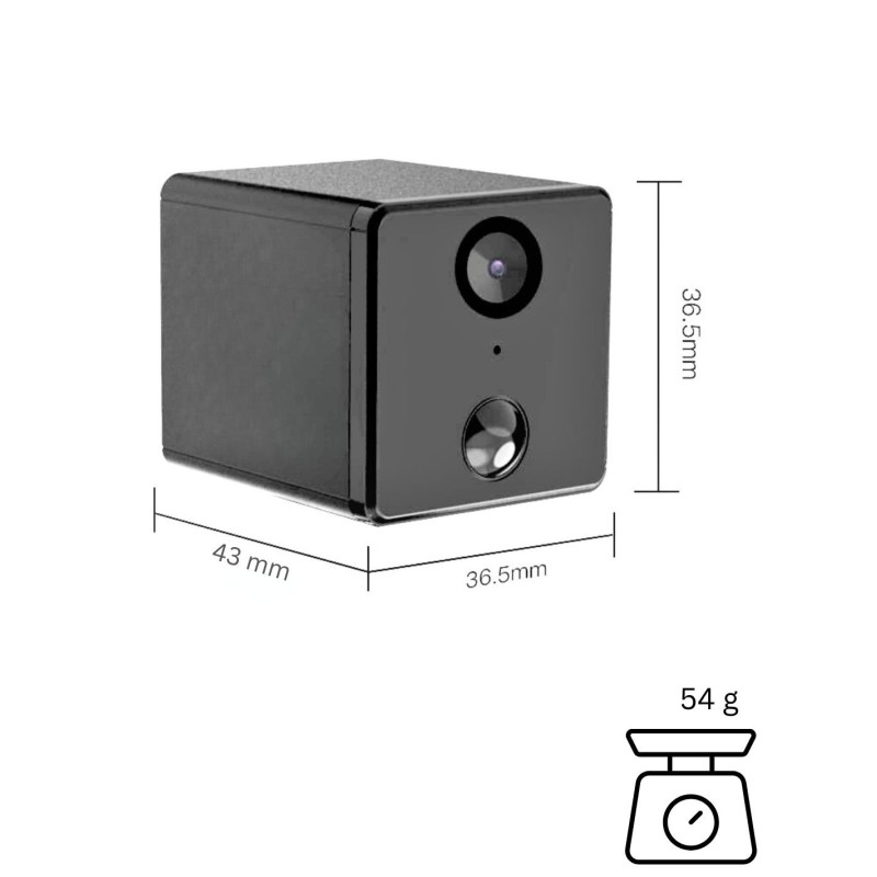 Mini caméra wifi - Full HD - Grand angle - Vision nocturne