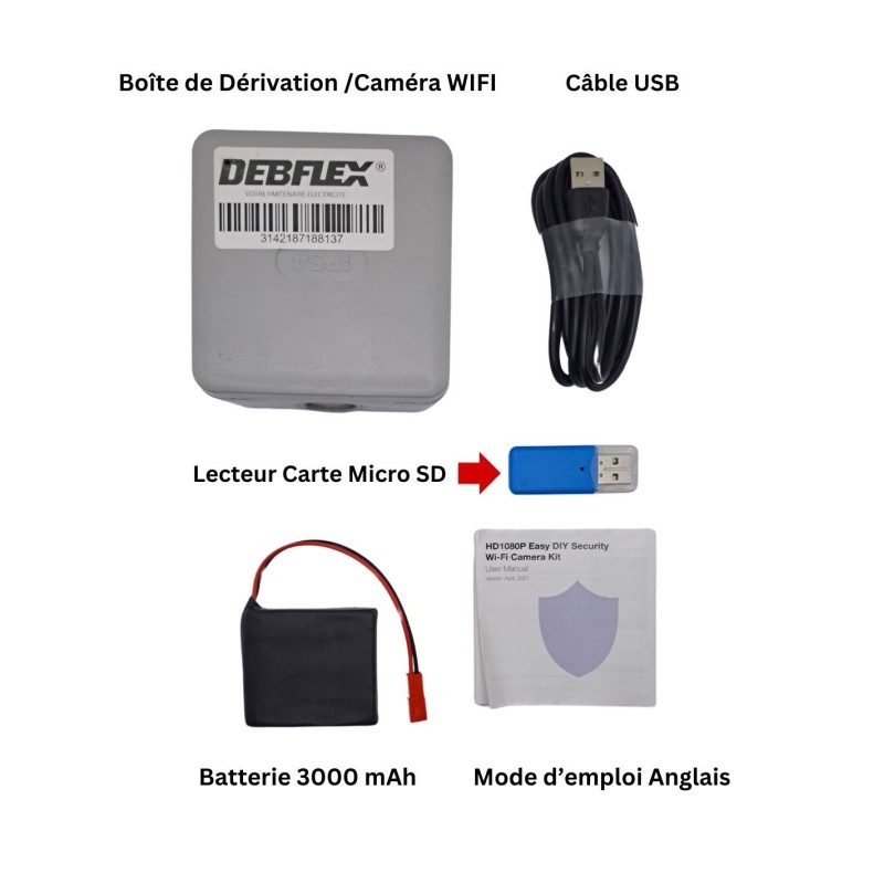Caméra espion Wifi - boite de dérivation - Vision à distance
