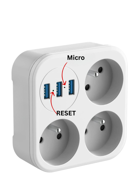 Multiprise Triplette micro espion - écoute en direct et enregistrement