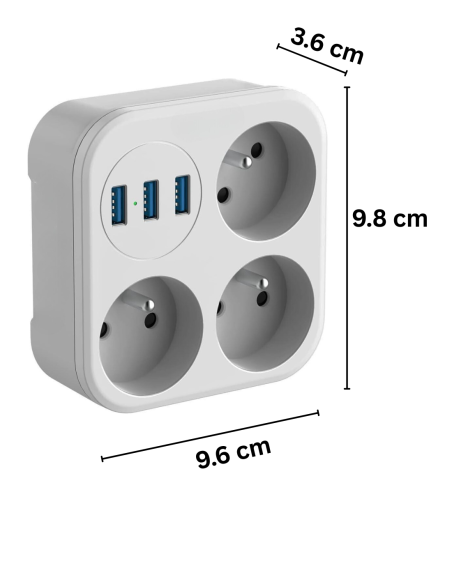 Multiprise Triplette micro espion - écoute en direct et enregistrement