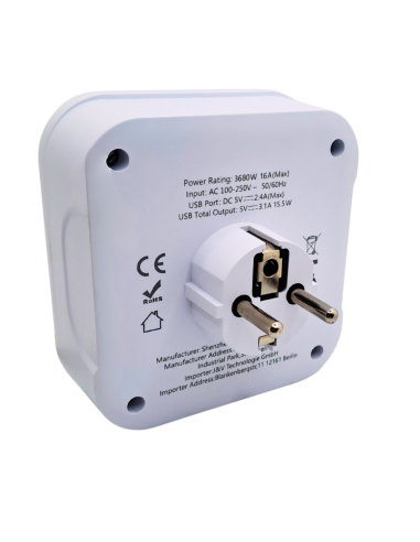 Multiprise Triplette micro espion - écoute en direct et enregistrement