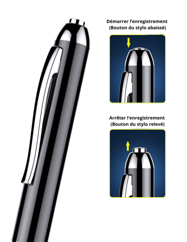 Stylo espion - enregistreur vocal - 20h d'autonomie