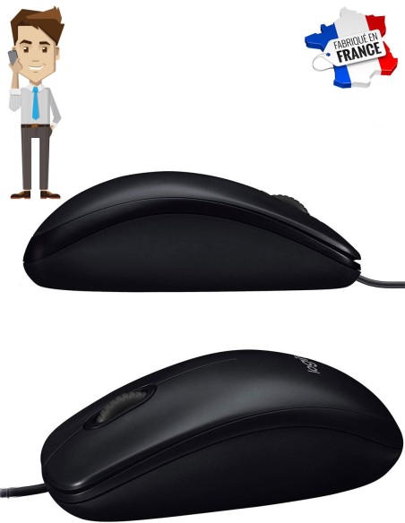 Micro GSM dans une souris d'ordi Logitech - de côte
