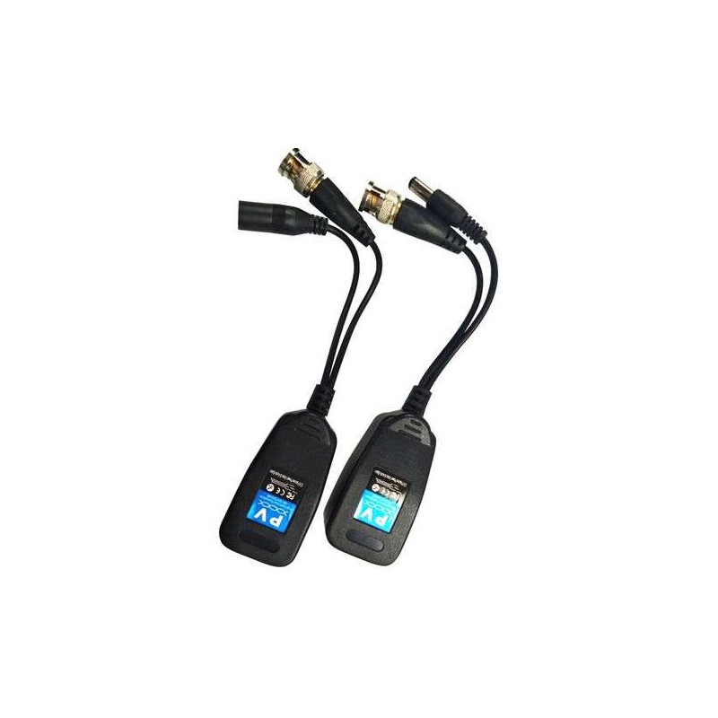 Couple de recepteur/transmetteur RJ45 BNC et alimentation