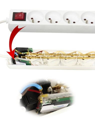 Multiprise micro GSM à distance - zoom sur module caché