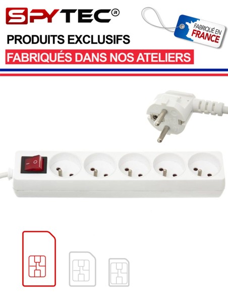 Multiprise micro espion 6 trous - écouter à distance en direct - Gsm